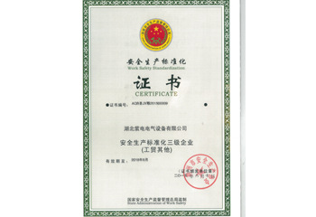 安全生產(chǎn)化標(biāo)準(zhǔn)企業(yè)(三級) 安全生產(chǎn)化標(biāo)準(zhǔn)企業(yè)(三級)